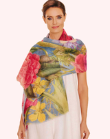 Floral Study Linen/Cotton Mix Scarf