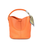 Orange Bucket Bag With Scarf