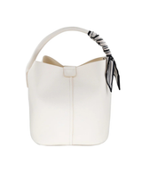 White Bucket Bag With Scarf