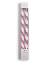 Twist and Glow Set of 2 Pink Ribbon 15 3/4" Twist Taper Candles