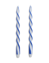 Twist and Glow Set of 2 Blue Ribbon 15 3/4" Twist Taper Candles