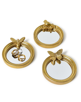 Flora and Fauna Vintage Round Mirror Trinket Tray - Assorted