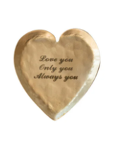 Brass Heart Dish With Saying