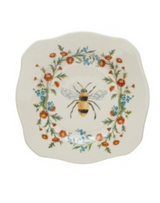 5" Square Stoneware Scalloped Plates