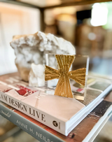 Wide Gold Painted Acrylic Cross