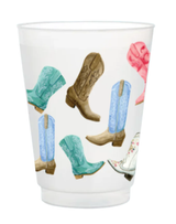 Colorful Cowboy Boots Frosted Cups