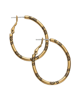 Brighton Oval Gold Plated Hoop Charm Earrings