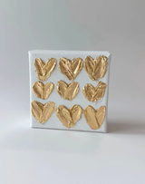 Gold Painted Hearts Canvas