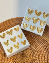 Gold Painted Hearts Canvas