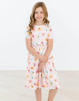 Butterfly Kisses Short Sleeve Pocket Twirl Dress