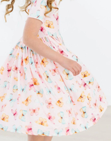 Butterfly Kisses Short Sleeve Pocket Twirl Dress