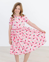 Strawberry Fields Short Sleeve Pocket Twirl Dress