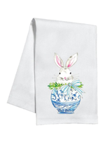 Kitchen Towel--Bunny in Chinoiserie