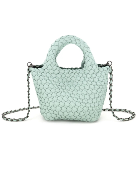 Mint Braided Clutch