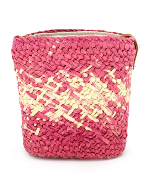 Fuschia Aria Woven Bag