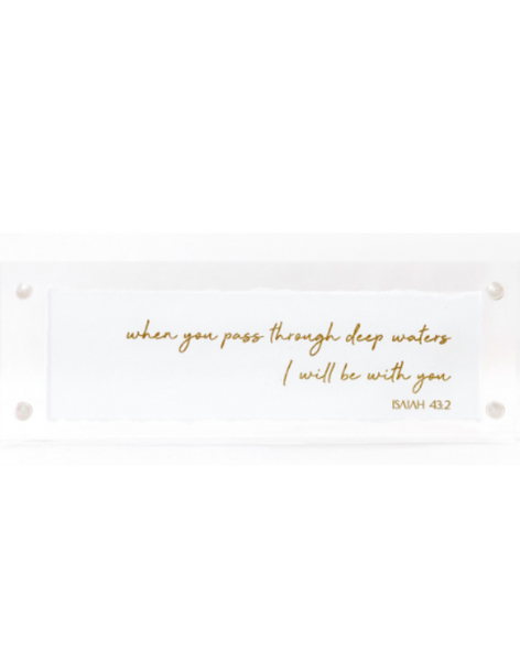 Isaiah 43:2 Gold Leaf Corner in Acrylic Frame