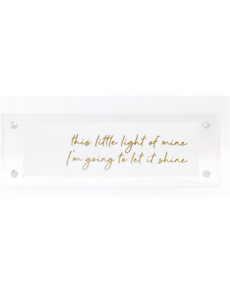 Little Light 2x6 Gold Leaf Corner Card in Acrylic Frame