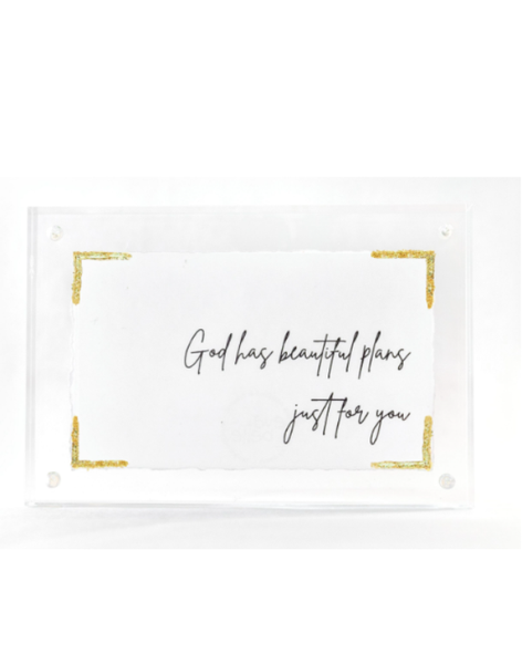 Just For You Gold Leaf Corner  in 4x6 Acrylic Frame