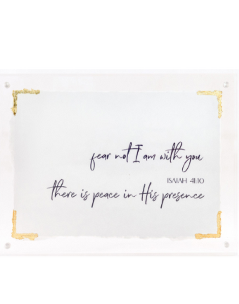 Isaiah 41:10 Gold Leaf Corner in 6x8 Acrylic Frame