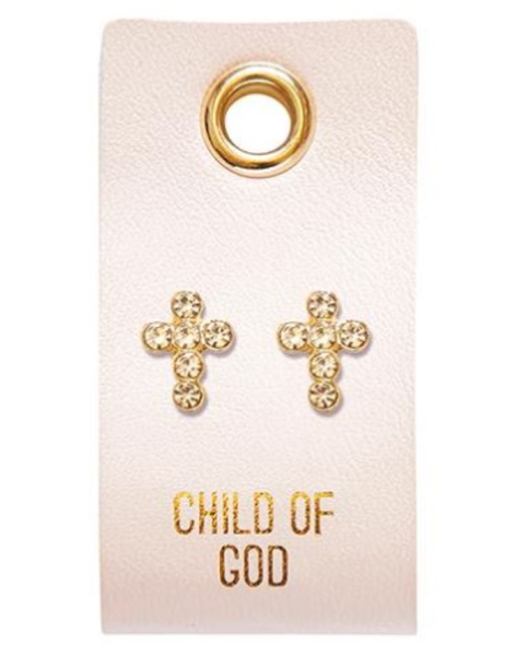 Child Of God Cross Stud Earrings