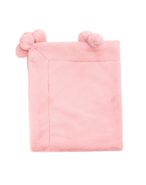 Pink Fur Pom Pom Blanket