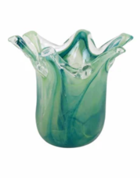Onda Glass Petite Vase--Green