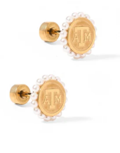 Texas A&M Alice Logo Stud Earrings