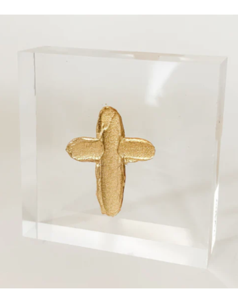 Single Painted Cross On Acrylic Block
