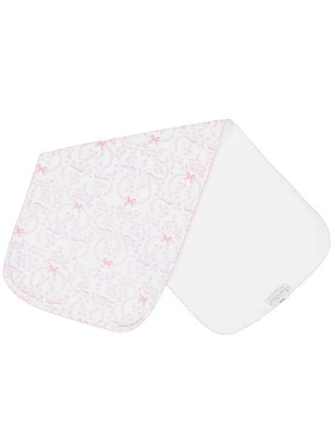 PInk Delicate Blooming Bows Burp Cloth