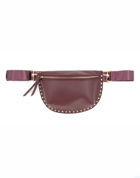 Fanny Pack with Studs - Burgundy