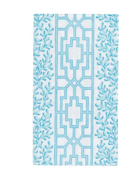 Caspari Coral and Trellis Guest Towel