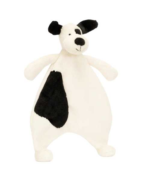 Jellycat Bashful Black and Cream Puppy Comforter