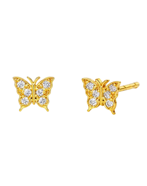 Small Pave Butterfly Studs