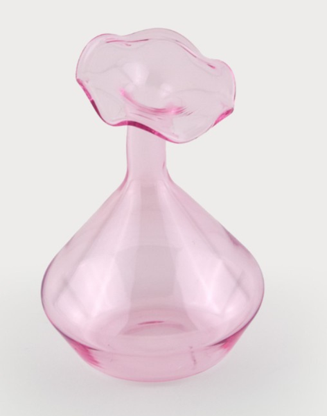 Glass Angeled Neck Vase-Pink
