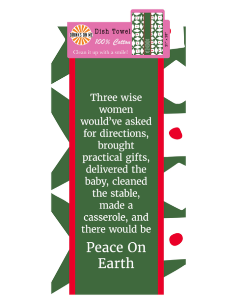 Drinks on Me Dish Towel - Peace on Earth