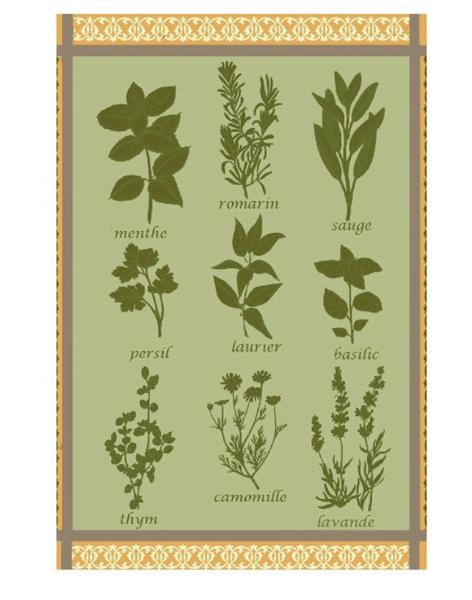 Herbs New Green Tea Towel