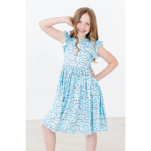 Miss Americana Flutter Sleeve Twirl Dress