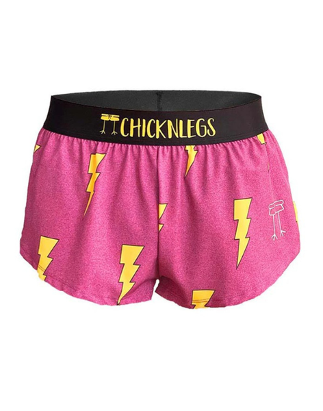 Chickn Legs Women's Pink Bolts Running Shorts