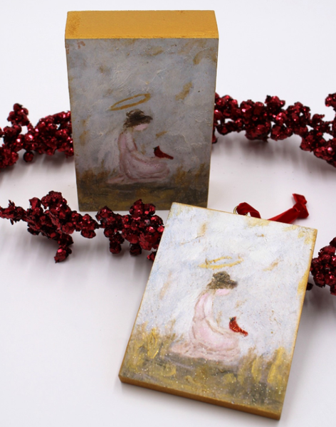 Glittered Angel Box Print