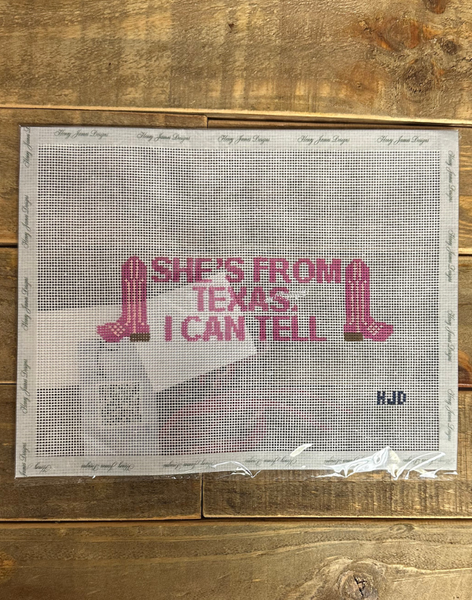 She's From Texas Needlepoint Canvas