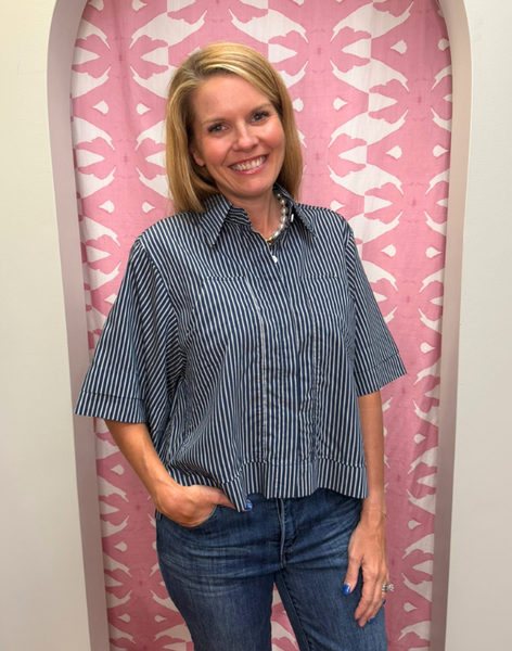 Elan Crop Button Down
