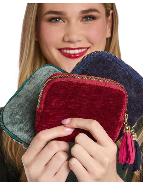 Velvet Pouch With Organizer