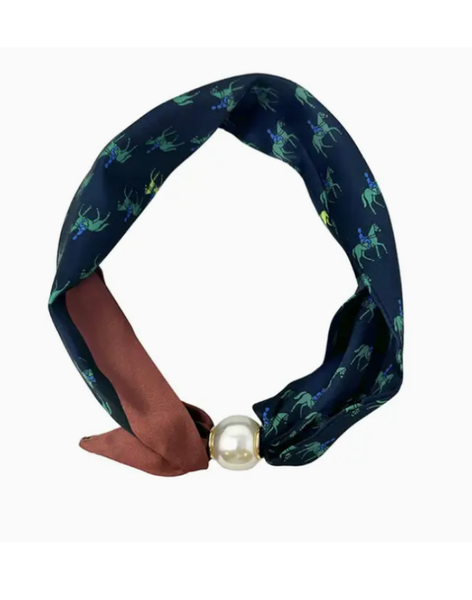 Equestrian Collar Scarf-Navy