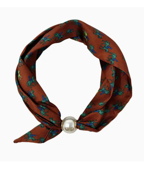 Equestrian Collar Scarf-Burgundy