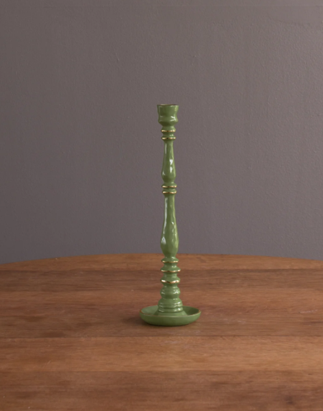 Beatriz Ball Small Candlestick Holder-Leaf Green