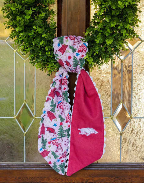 Saturday Silks Arkansas Razorbacks Wreath Scarf