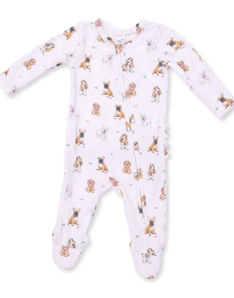 Bestie Dogs Pink Zipper Footie