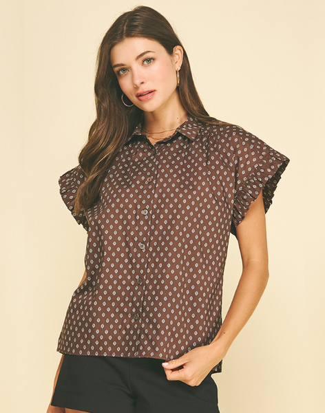 Geometric Diamond Print Shirt