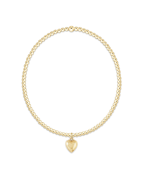eNewton Egirl Classic Gold 2mm Bracelet- Love Plush Small Charm