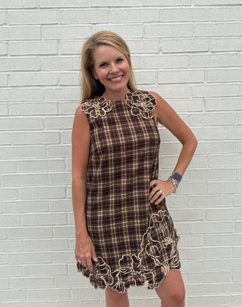 Flower Plaid Dress